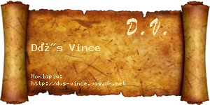 Dús Vince névjegykártya
