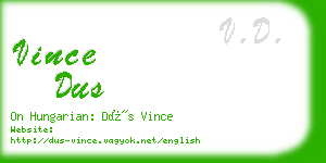 vince dus business card